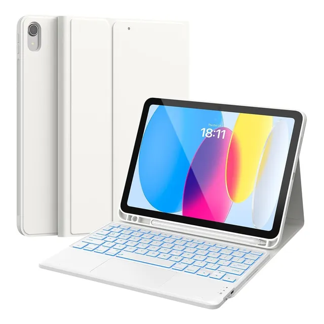 Chesona For iPad 10th Generation Case With Keyboard, 7 Co...
