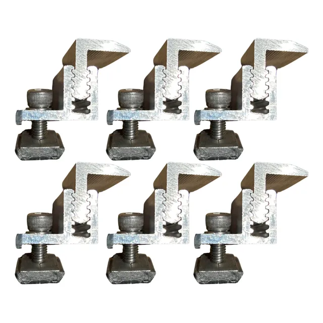 Conector Fixador Grampo Final Painel Solar Ssm - 06 Peças