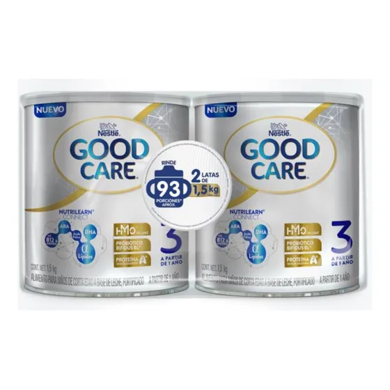 Leche Good Care 3 Nestlé 2 Latas 1.5 Kg Fórmula Infantil