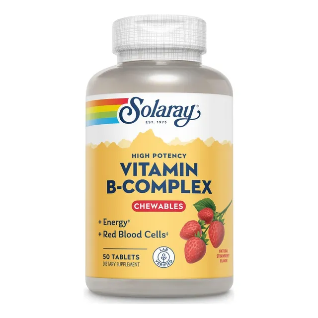 Complejo B Chewable Solaray 50 Pastillas Fresa