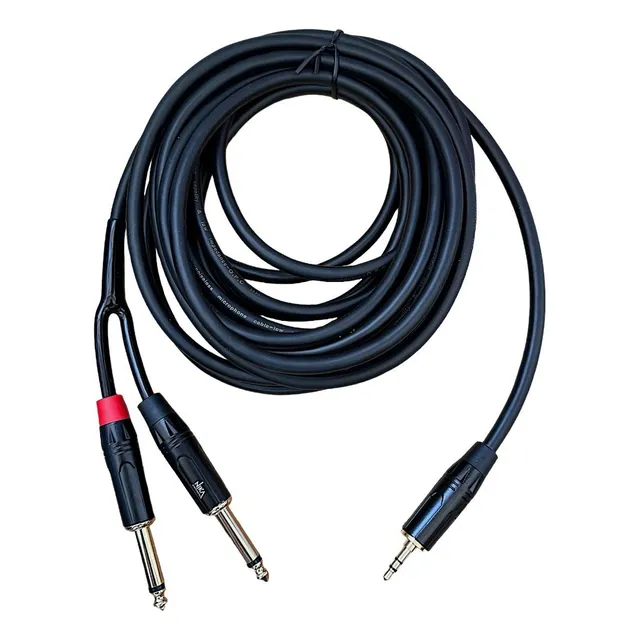 Cable De Audio Trs Plug 3.5mm A Dual Plug 6.35mm 5 Metros Cable Auxiliar TRS / TS