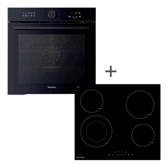 Combo Cocción Vondom - Horno Digital Empotrable 60 Cm + Anafe Vitrocerámica 60 Cm