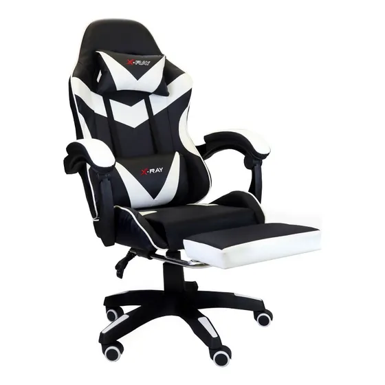 Cadeira Gamer X-ray Jogo Office Reclinável Ergonômica Cor Branco Material Do Estofamento Couro Sintético