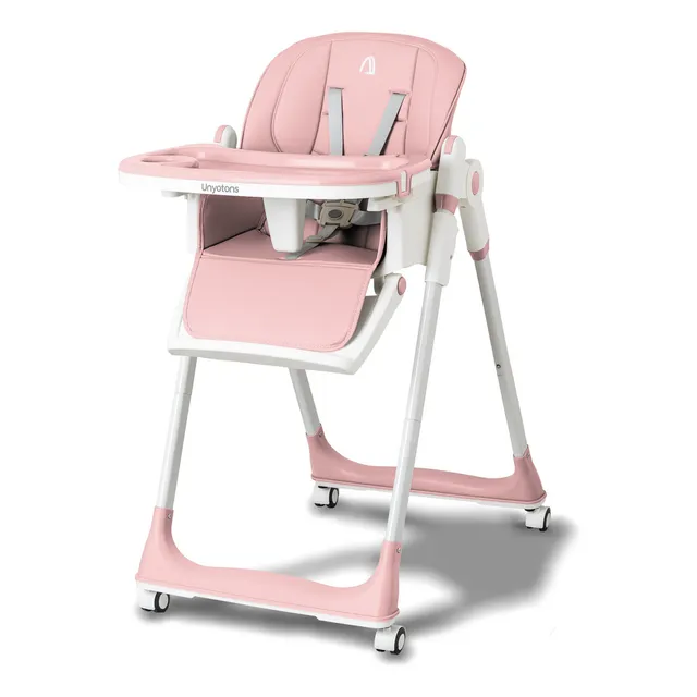 Silla Periquera Alta Para Bebe 5 En 1 Color Rosa Silla periquera ajustable