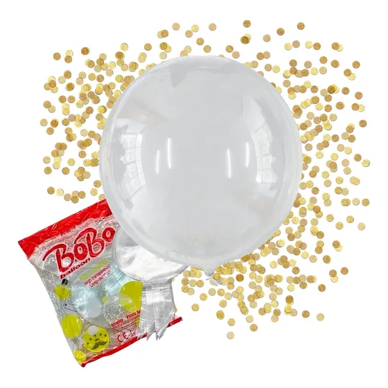 50 Balão Bubble 18 Polegadas 45cm Transparente Top +
