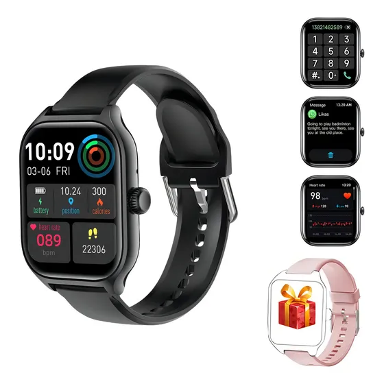 Relógio inteligente smartwatch Bluetooth AIYIN GTS4 Ultra Max masculino e feminino cor Preto para android ios modos esporte 2.01 51mm Digital Chamada Voz Presente Pulseira para Silicone Digital