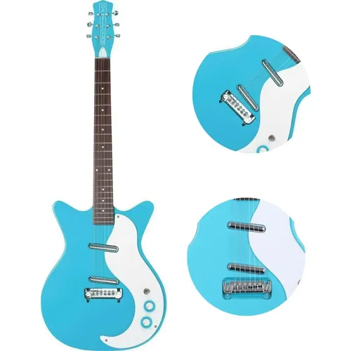 Guitarra Danelectro 59 Vintage Aqua Destro Verde Aqua Pau Ferro