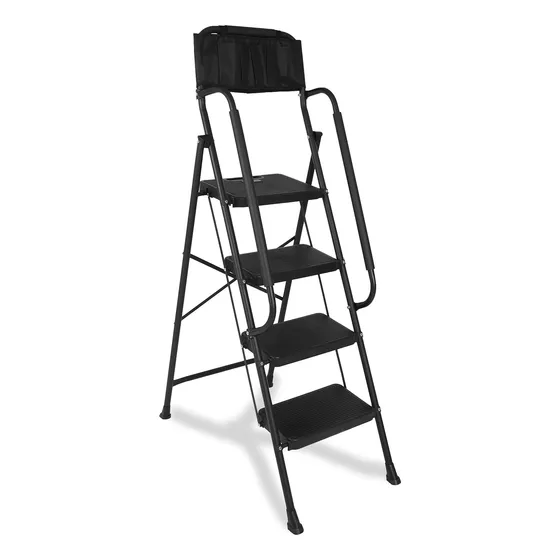 Escalera De 4 Escalones Con Pasamanos Y Bolsa De Herramienta