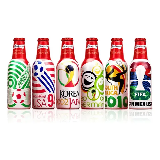 Coleção garrafas Budweiser Copa dp Mundo 2026 GARRAFAS CHEIAS SOMENTE AS GARRAFAS