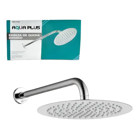 Ducha Cromada 8'' Con Brazo 30cm Aquaplus