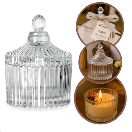 Kit 25 Mini Bomboniere De Vidro Potiche Lembrancinha  9cm Transparente