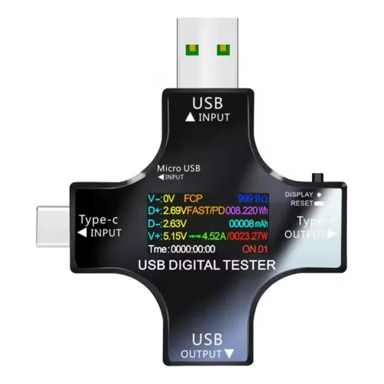 Modulo Probador Voltaje Corriente Usb Tipo C Medidor Tester 