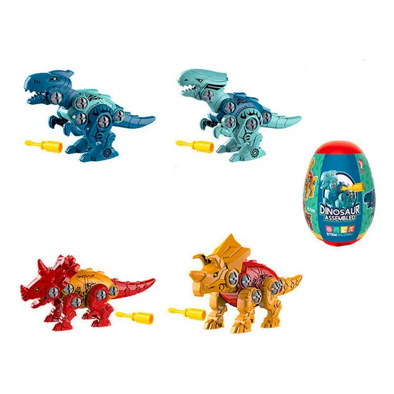 Dinosaurio Rex Tricerapto Armable Juguete Huevo Sorpresa X 1