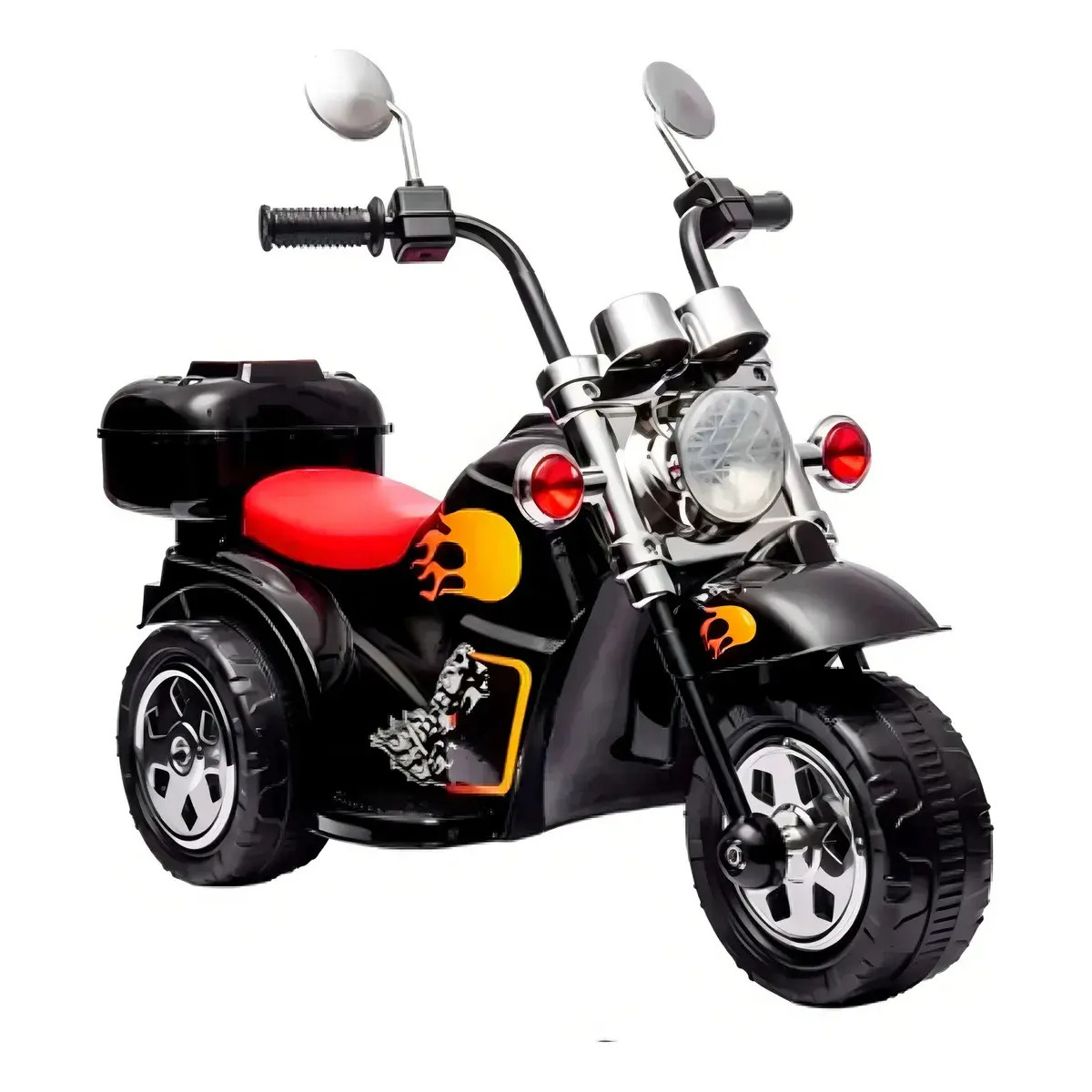 Mini Moto Motinha Elétrica Infantil Bateria 6v Led 3 Rodas Cor Clássica / Preta