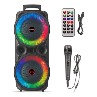 Parlante Niviko Nvk-p9820 Doble Portátil Bluetooth Con Microfono Y Control Remoto Luz Led Color Negro Parlante Niviko Nvk-p9820 Doble Portátil Bluetooth Con Microfono Y Control Remoto Luz Led Color Negro