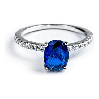 Anillo Cian Azul Zafiro Ovalado Plata 925 Y Rodio Vicari Anillo Cian Azul Zafiro Ovalado Plata 925 Y Rodio Vicari