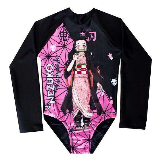 Traje De Baño Manga Larga De Nezuko