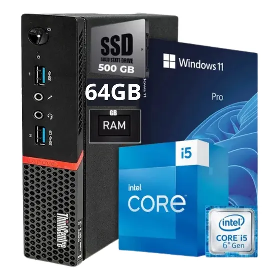 Mini Pc Lenovo M900 Core I5 6th 64gb Ssd 500gb Windows 11