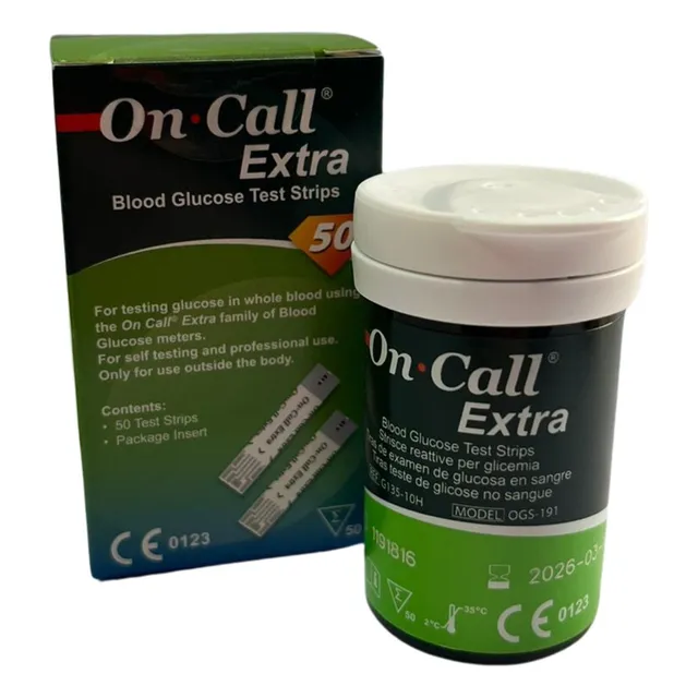 Cintas Reactivas Para Glucometro On Call Extra 50 Unid
