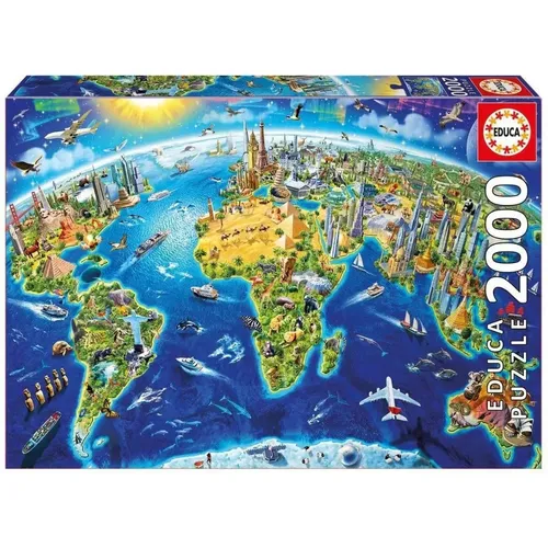 Puzzle De 4000 Piezas Educa – El Mundo Mapa Político, 136x96 Cm, Con Servicio De Pieza Perdida, A Partir De 14 Años