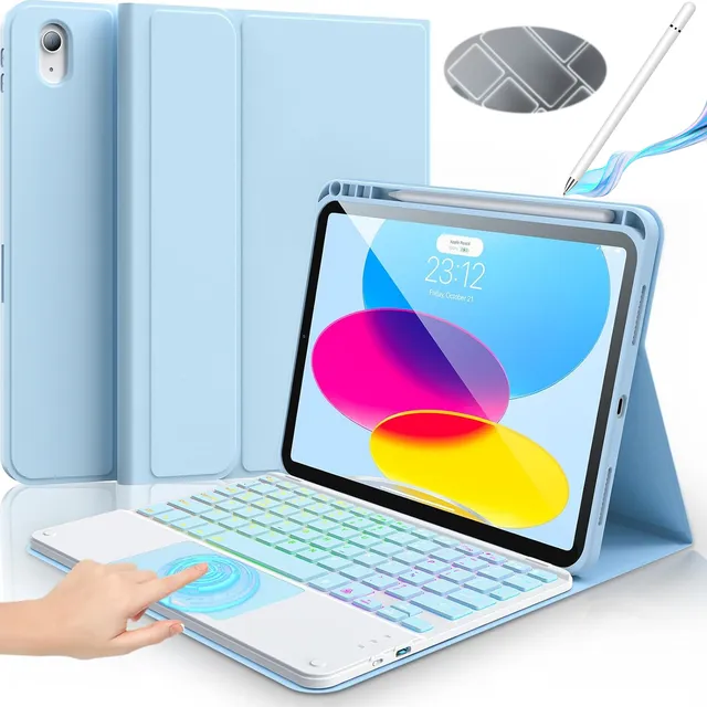Funda Teclado Táctil Lapiz P/ iPad 11a 2025/ iPad 10a 10.9''