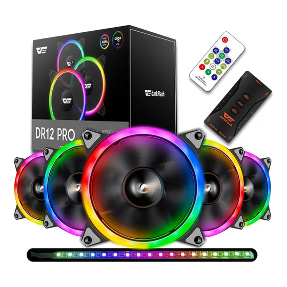 Cooler Aigo Dr12 Pro Rgb D/face 5 Fans +controladora+ir+fita