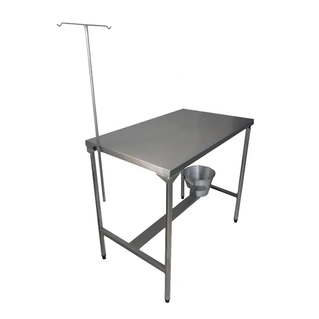 Mesa Veterinária Atendimento/ Cirurgica Inox Com Balde
