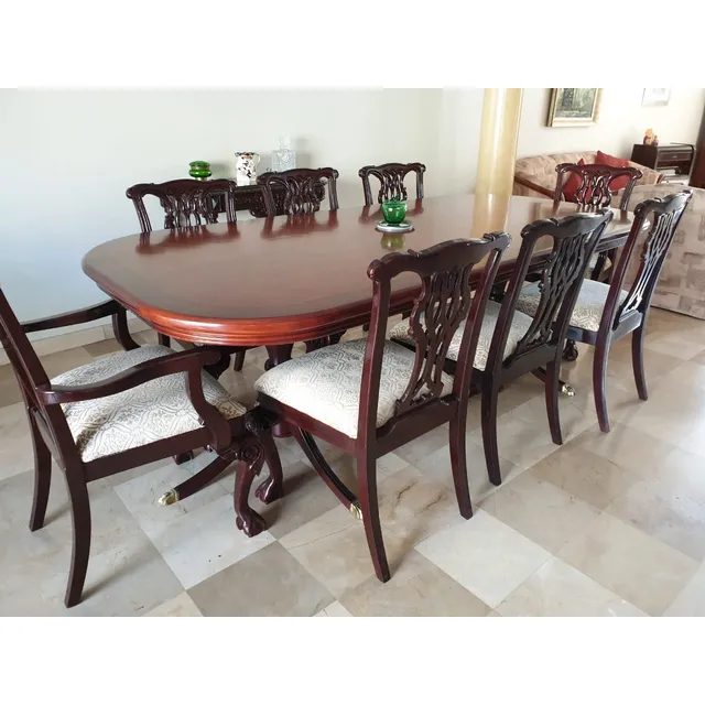 Juego De Comedor Elegante Tapiz Seda Brocada