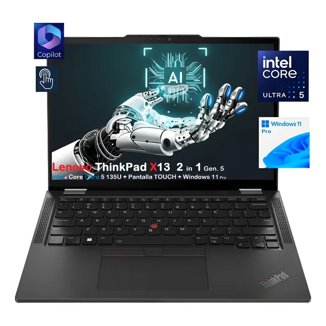 Thinkpad X13 Gen. 5  Ultra-5 135u 32gb 512gb 13.3-touch 360° Negro (Reacondicionado)