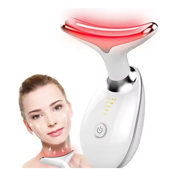 Massageador Facial Lifting para Rosto e Pescoço com Fototerapia e EMS