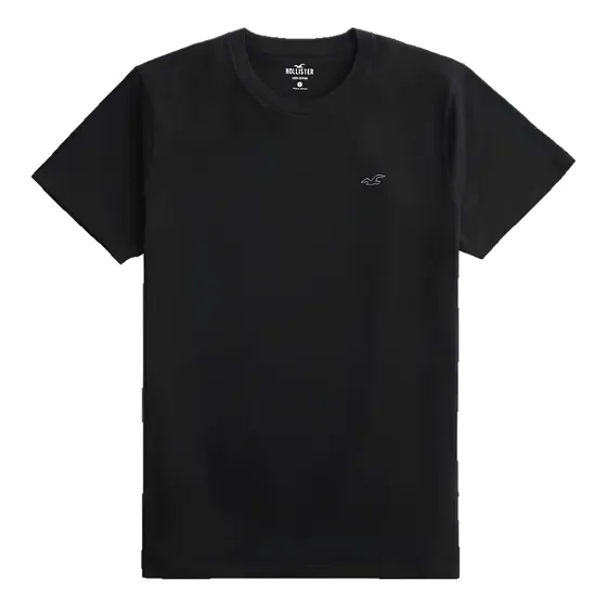 Camiseta Preta Extra Gg Masculina Hollister 100% Algodão