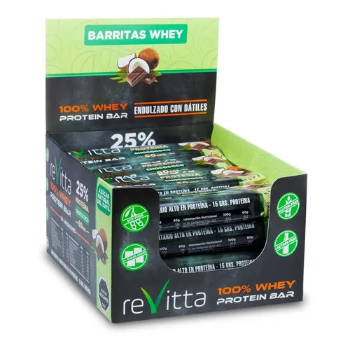 Barras De Proteína Whey Isolate + Cacao + Dátiles (16 Un) Sabor Choco Coco