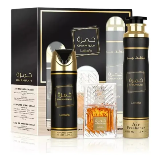 Lattafa Khamrah Edp 100ml + Deo 200ml + Airfresh