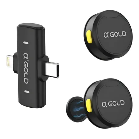 Microfone De Lapela Magnetico 2 Em 1 Lightning E Type-c 38d