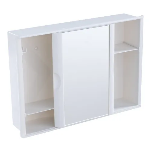 Armário P/ Banheiro Porta Espelho De Correr Branco Astra A23 Cor da moldura Plástico Branco