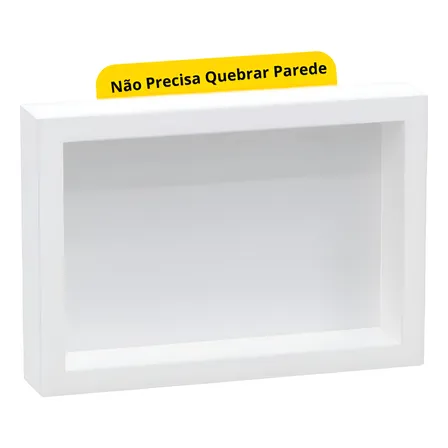 Nicho Banheiro Sobrepor Porta Shampo 28x40 Prateleira Nicho Branco