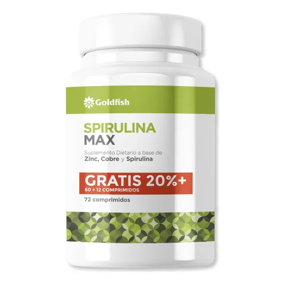 Spirulina Max | Goldfish | X 60 + 12 Comprimidos 20% Gratis