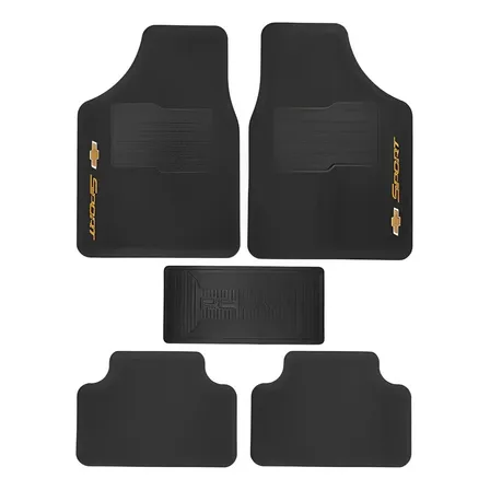 Jogo Tapete Automotivo De Borracha Chevrolet 5 Peças Preto