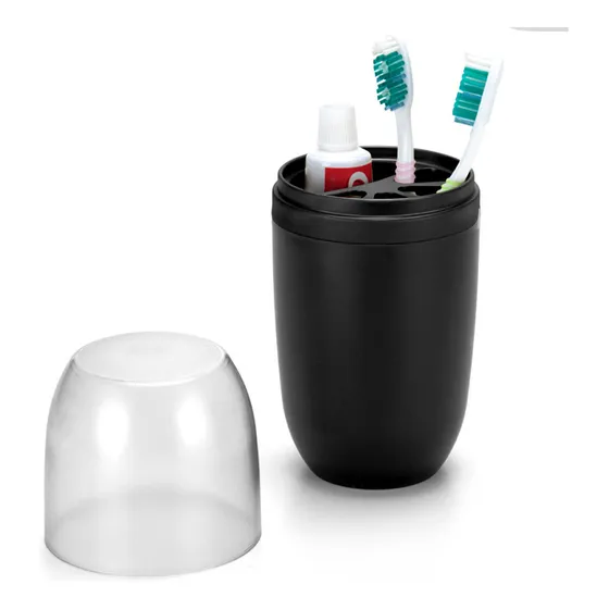 Porta Escovas Dente Creme Dental Banheiro Pia Com Tampa