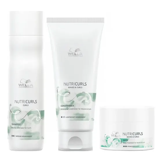 Shampoo + Condition + Mascarilla Para Ondas Wella Nutricurls