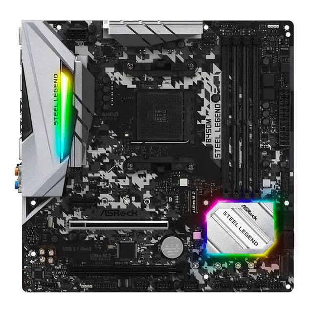 Placa Asrock B450m Steel Legend Am4 Rb Hdmi 90-mxb9y0-a0uayz
