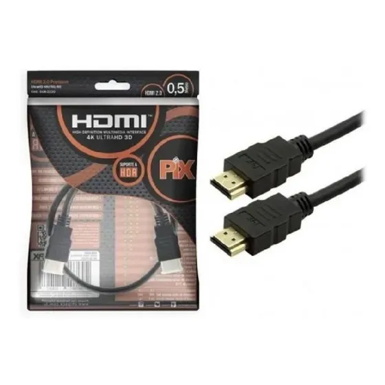 Cabo Hdmi Gold 50cm 4k Hdr Pix 018 2220 Novo