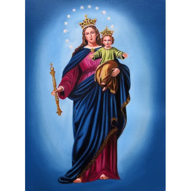 Virgen María Auxiliadora - Pintura Al Óleo (sedamanos Art)