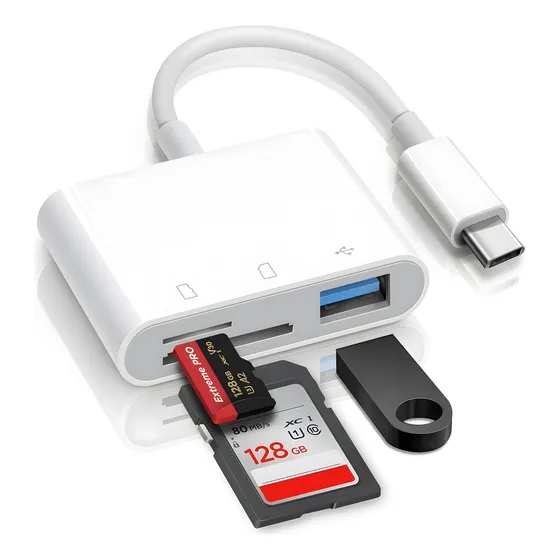 Lector de Tarjetas SD USB C 3 en 1, Adaptador Tarjeta Micro SD a Tipo C leitor de cartoes Card Reader Compatible con Phone 16 15 Plus Pro,Mac,Macbook iPad Galaxy S24 S23 movil Android