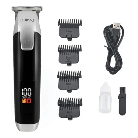 Máquina De Cortar Cabelo Profissional De Ajustável Sem Fio Com Visor Led, Senhores Máquina De Fazer Barba, Recarregável Máquina De Corte De Cabelo, Para Corte De Cabelo, Barba E Pelos Do Corpo Inova
