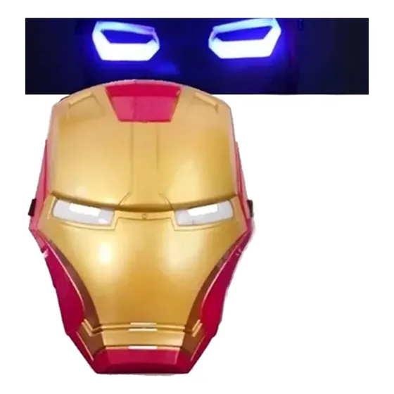 Mascara Iron Man Con Luces Led En Ojos, Ideal Para Disfraz