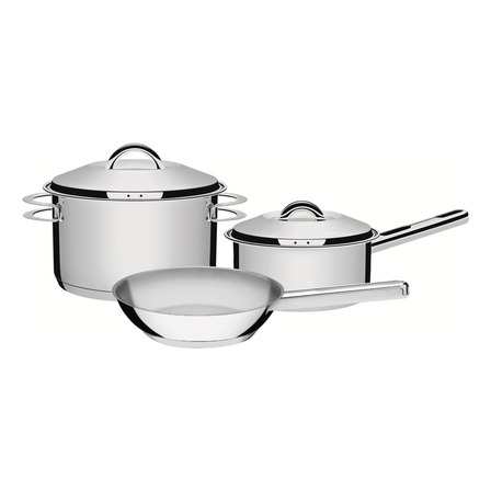 Batería De Cocina Tramontina Solar De Acero Inoxidable 65500/130 Batería De Cocina Tramontina Solar De Acero Inoxidable 65500/130