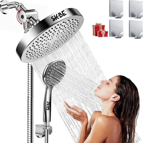 Regadera de ducha Skbe Baño 207 circular color plateado cromada