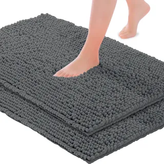 Kit 2 Tapetes Para Banheiro Antiderrapante Absorvente Macio Jogo Cor 2 Cinza Osure Kit 2 Tapetes Para Banheiro Antiderrapante Absorvente Macio Jogo Cor 2 Cinza Osure