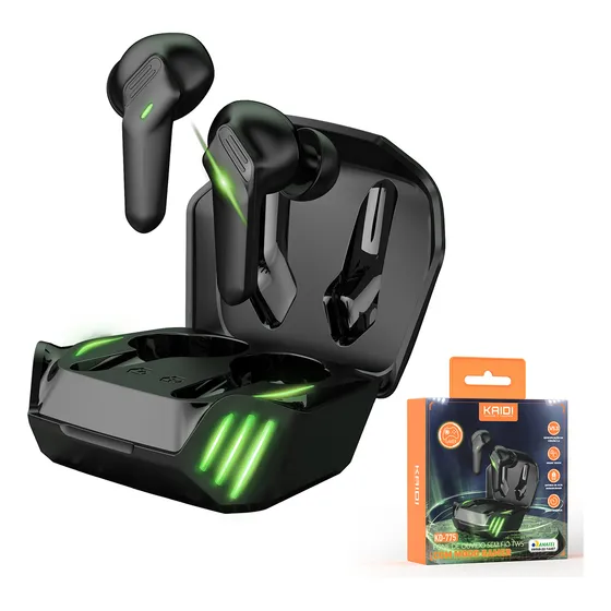 Fone De Ouvido Bluetooth Gamer kaidi Kd-775 Sem Fio Cor Preto Cor da luz Verde